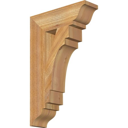 Ekena Millwork Merced Traditional Rough Sawn Bracket, Western Red Cedar, 4"W x 14"D x 22"H BKT04X14X22MRC01RWR